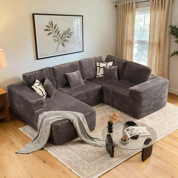 U-Shaped Cloud Sectional Sofa with Chaise