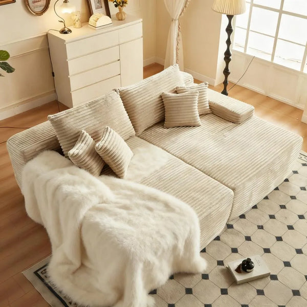Corduroy Modular Boneless Sofa: Soft, Customizable & Ready to Unbox